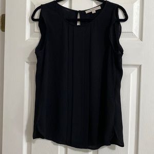 Ann Taylor Loft Black Sleeveless flowy‎ tank, size medium